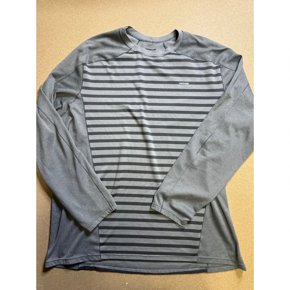 Patagonia Capilene 3 Midweight Crew Neck Striped Base Layer Mens XXL Grey 44425 - Picture 2 of 8